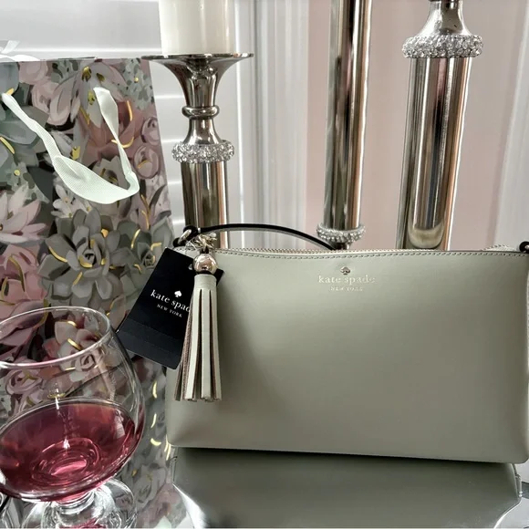 NWT KATE SPADE NEW YORK Smooth Leather Ivy Street Crossbody In Sage Bundl - Picture 1 of 8